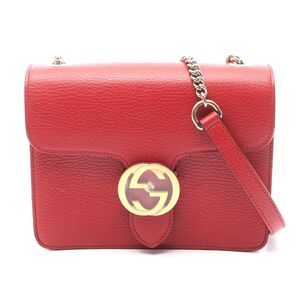 Gucci Leather Interlocking G Shoulder Bag